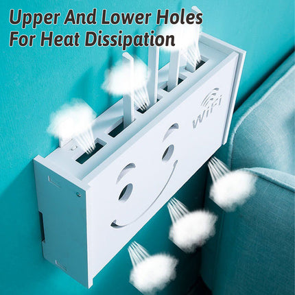 No Drill Wall Mounted Router Storage Box Cable Organizer for WiFi Router Use