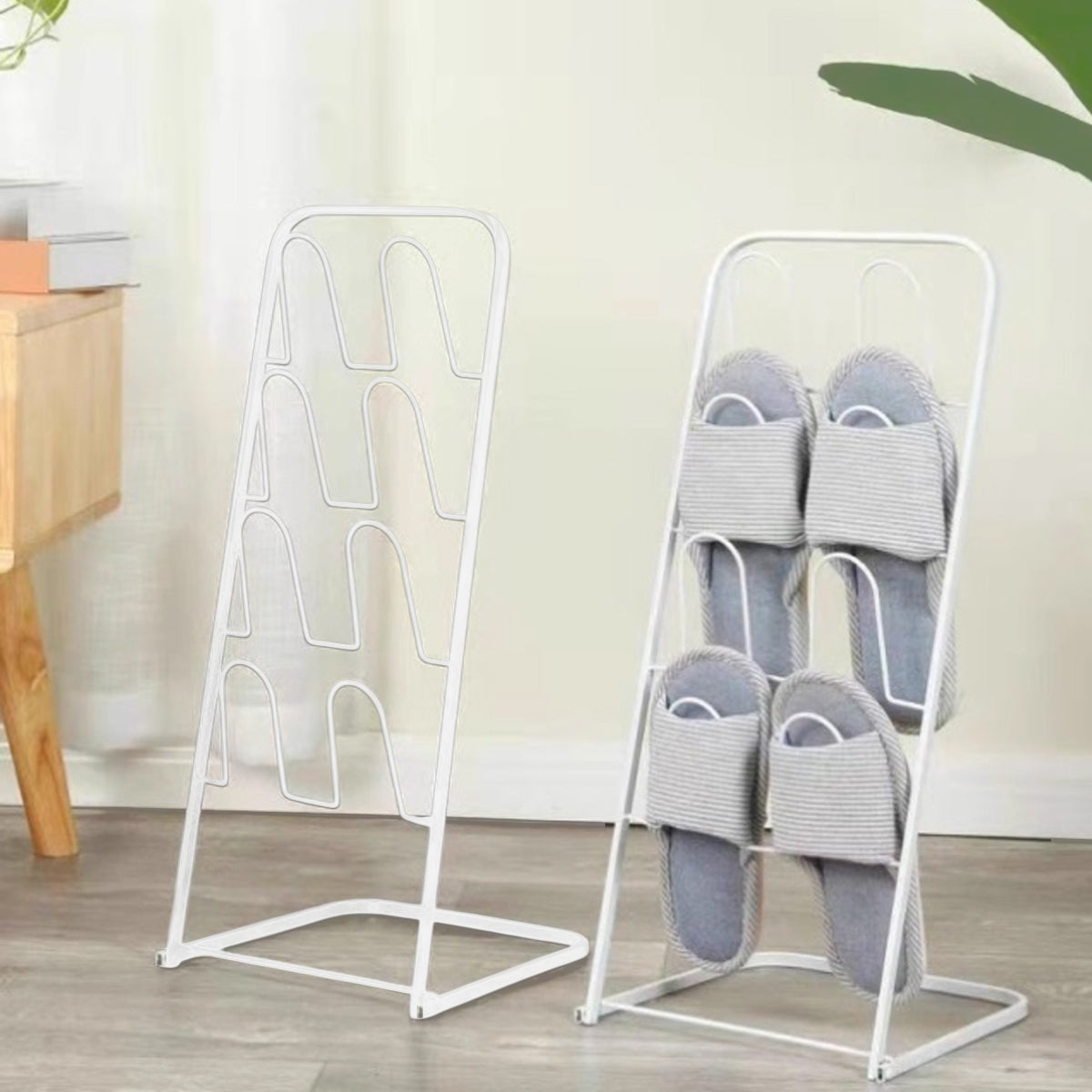Slipper Rack Design Metal Floor Standing Slipper Rack with Multi Tier Storage | Aimall