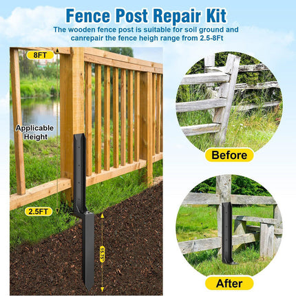 4Pcs Heavy Duty Fence Post Anchor Ground Stake For Fixing Leaning Wood Support