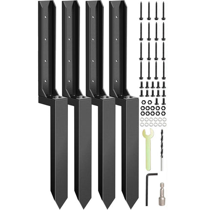 4Pcs Heavy Duty Fence Post Anchor Ground Stake For Fixing Leaning Wood Support