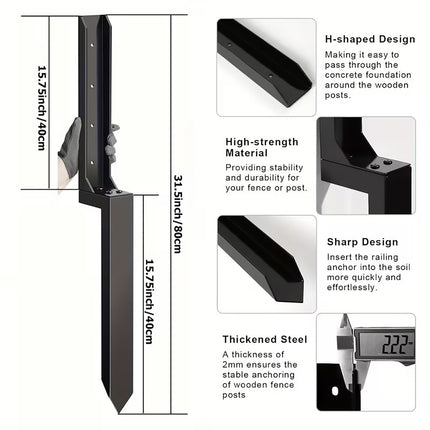 4Pcs Heavy Duty Fence Post Anchor Ground Stake For Fixing Leaning Wood Support