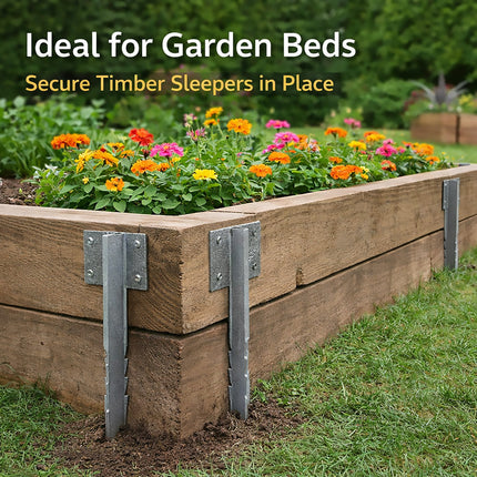 5Pcs Heavy Duty Sleeper Bracket Jagged Edge Fence Post Holder For Garden Use