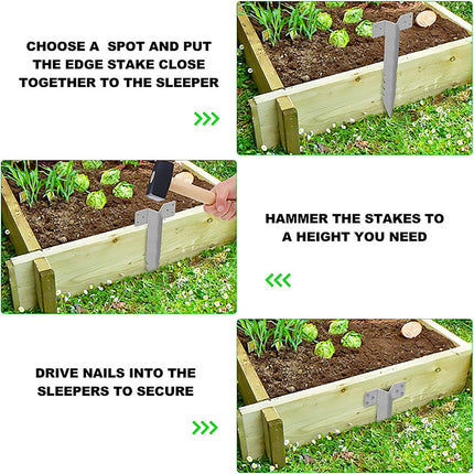 5Pcs Heavy Duty Sleeper Bracket Jagged Edge Fence Post Holder For Garden Use