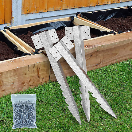 5Pcs Heavy Duty Sleeper Bracket Jagged Edge Fence Post Holder For Garden Use