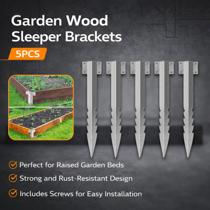 5Pcs Heavy Duty Sleeper Bracket Jagged Edge Fence Post Holder For Garden Use