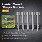 5Pcs Heavy Duty Sleeper Bracket Jagged Edge Fence Post Holder For Garden Use