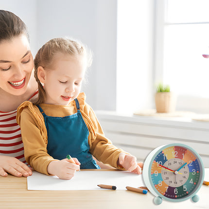 USB Charging Early Education Kids Metal Small Alarm Clock for Bedroom Bedside