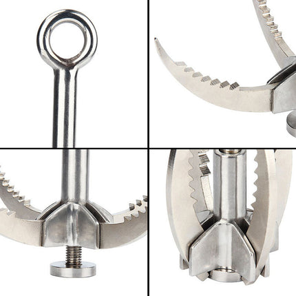 Outdoor Folding Grappling Hook Stainless Steel Claw Tool for Camping and Hiking