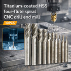 10Pcs HSS Straight Shank 4Flute Milling Cutter Set Metal Cutting Precision Tool