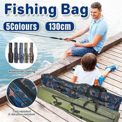 130cm Big Belly Fishing Tackle Bag Rod Storage Carry Case Outdoor Fishing Bag