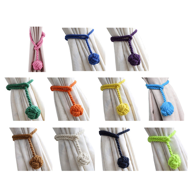 1pair Braided Cotton Curtain Tiebacks No Hole Curtain Holdbacks Hanging Balls