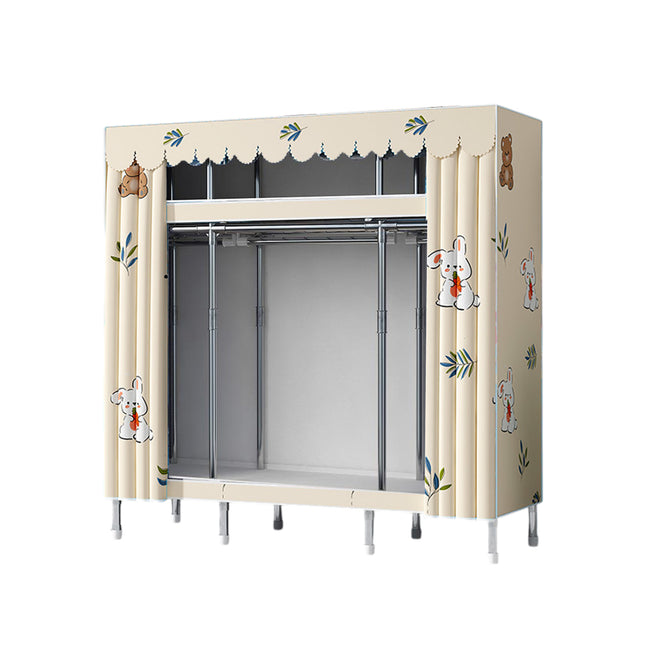 Fabric Wardrobe Closet Organizer 165x45x170cm Durable for Bedroom Storage Use