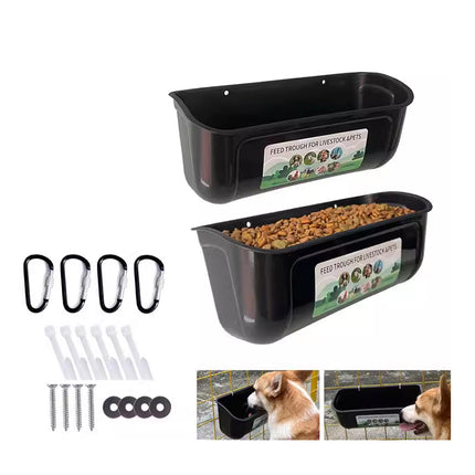 Hanging Trough Chicken Duck Deer Sheep Feeder Poultry Fence Feeding Container