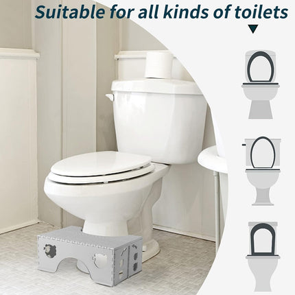 Toilet Footstool Folding Bathroom Step Stool Squat Aid Seat Rest For Daily Use