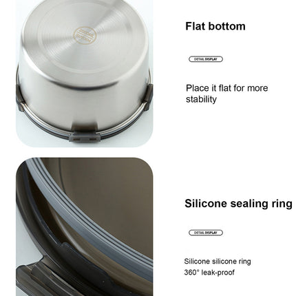 Stainless Steel Box Set 4pcs Sealed Lunch Food Container Refrigerator Use