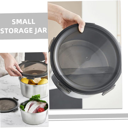Stainless Steel Box Set 4pcs Sealed Lunch Food Container Refrigerator Use