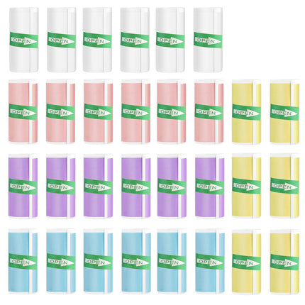 Thermal Printer Sticker Paper Rolls 57x25mm 10/30 Rolls Multi Colour Label