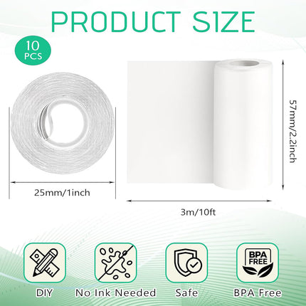 Thermal Printer Sticker Paper Rolls 57x25mm 10/30 Rolls Multi Colour Label