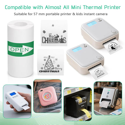 Thermal Printer Sticker Paper Rolls 57x25mm 10/30 Rolls Multi Colour Label