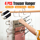 Clothes Hanger 4pcs S Shape Non Slip Multi Layer Trousers Rack Closet Organiser