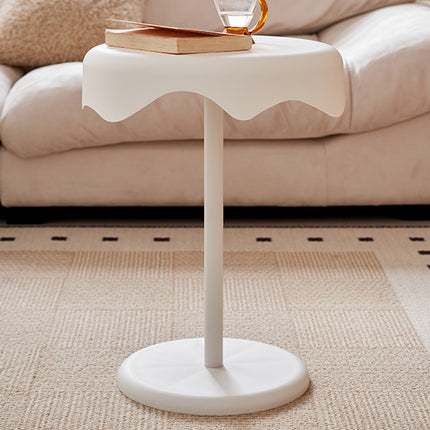Cream Style Melted Edge Side Table Modern White Coffee Bedside Table Home Decor
