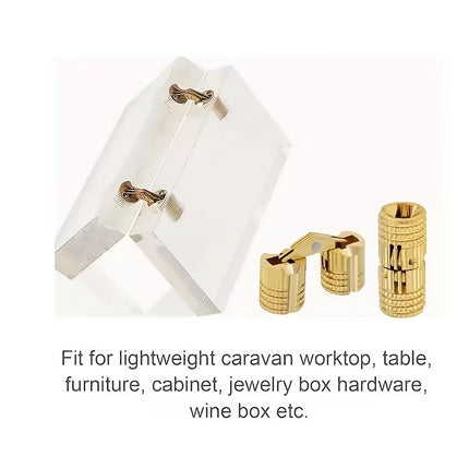 20Pcs Invisible Brass Cylindrical Hinge Concealed Cabinet Door Jewelry Box Use