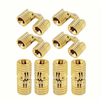 20Pcs Invisible Brass Cylindrical Hinge Concealed Cabinet Door Jewelry Box Use