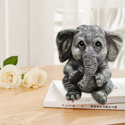 Elephant Grey Ornament Simulated Animal Resin Handicraft Courtyard Decoration