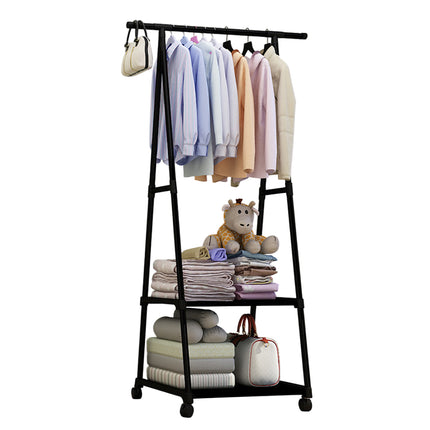 Floor Standing Thickened Triangle Coat Rack Clothes Drying Stable Space Saving