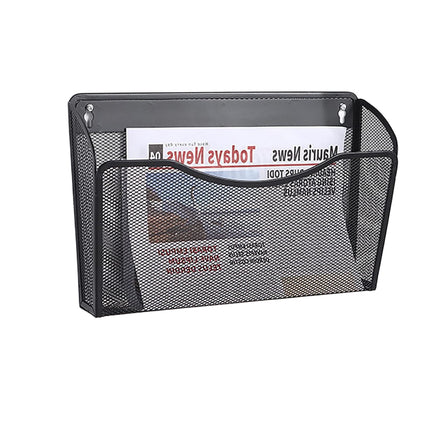File Organizer Mesh Wall Mounted Rack Magazine Holder Storage Basket for Office