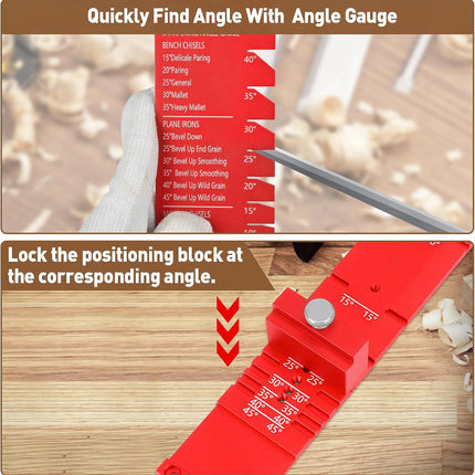 Chisel Sharpening Jig With Angle Gauge Woodworking Knife Tool Grinding Setup
