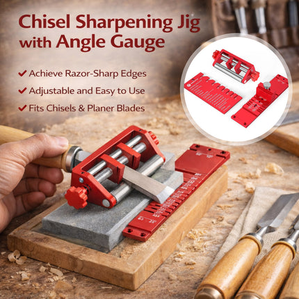 Chisel Sharpening Jig With Angle Gauge Woodworking Knife Tool Grinding Setup