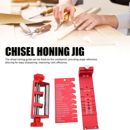 Chisel Sharpening Jig With Angle Gauge Woodworking Knife Tool Grinding Setup