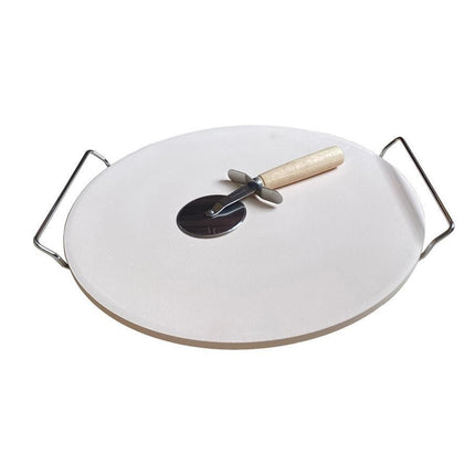 3PCS Round Pizza Stone Baking Tray for Oven Grill Pizza Bread Cooking 33x33cm