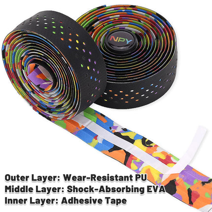 Anti Slip Breathable Road Bike Handlebar Tape Sweat Absorbing Silicone PU EVA