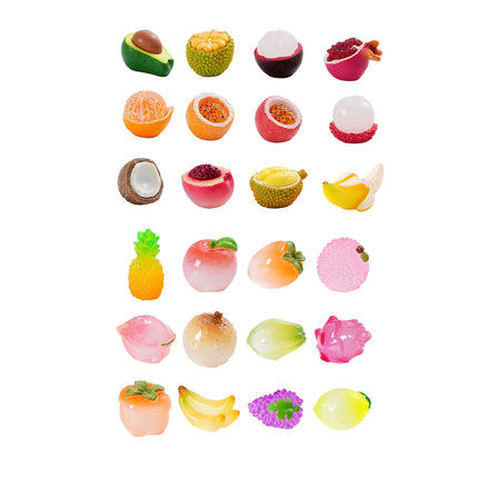 12PCS Creative Mini Fruit Accessories Decor Small Cute Resin Desktop Ornaments