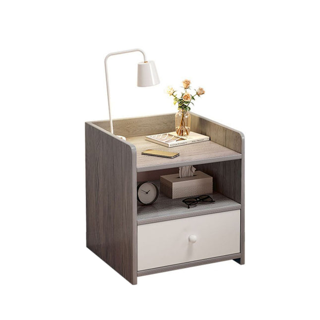Nightstand Bedroom Side Cabinet Double Lockable Drawer Storage Bedside Cabinet