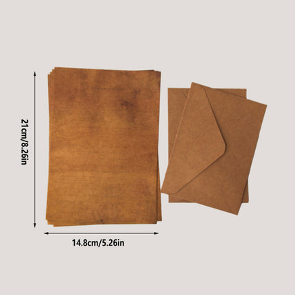 5 Set Vintage Cowhide Letter Paper Envelope Stationery Writing Set for Gifts