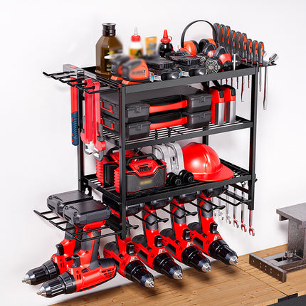 Wall-Mounted Tool Storage Rack Durable Space Saving for Garage Workshop Storage