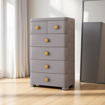 Plastic Multi Layer Drawer Cabinet Five Tier Bedroom Storage Organizer Space Saving