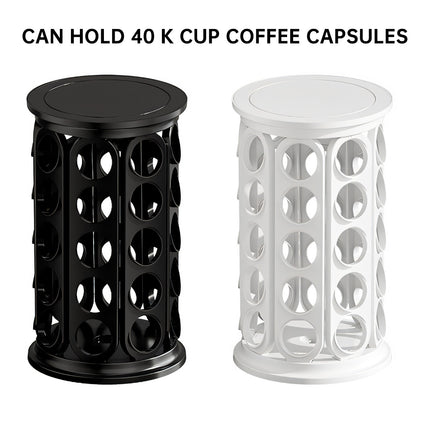 Coffee Pod Carousel Organizer 40 Capacity Space Saving for Home Coffee Bar Use