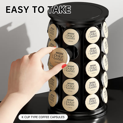 Coffee Pod Carousel Organizer 40 Capacity Space Saving for Home Coffee Bar Use