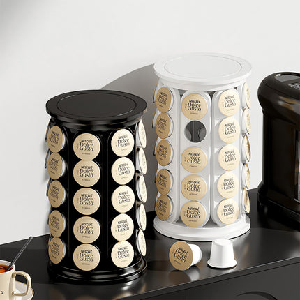 Coffee Pod Carousel Organizer 40 Capacity Space Saving for Home Coffee Bar Use