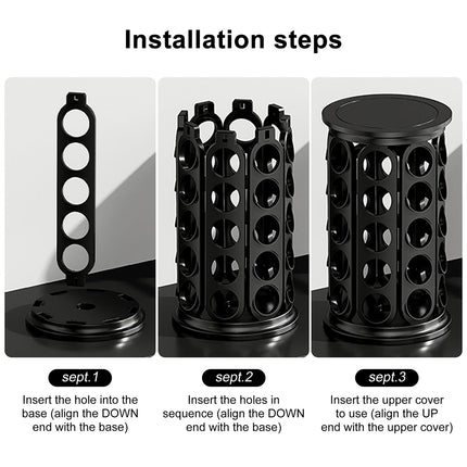 Coffee Pod Carousel Organizer 40 Capacity Space Saving for Home Coffee Bar Use