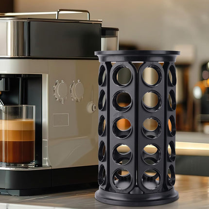 Coffee Pod Carousel Organizer 40 Capacity Space Saving for Home Coffee Bar Use