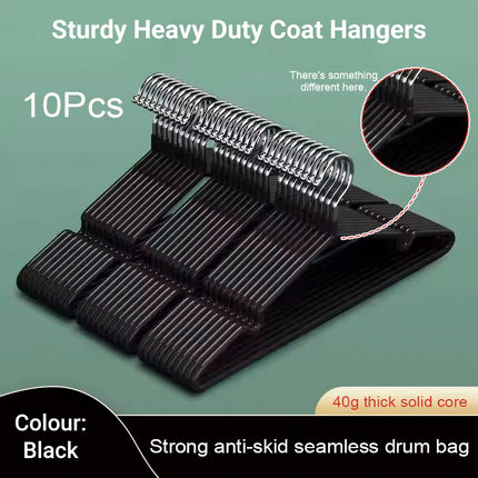 Clothes Hangers 10 Pack Anti Slip Plastic Hanger Clothes Rack Organizer