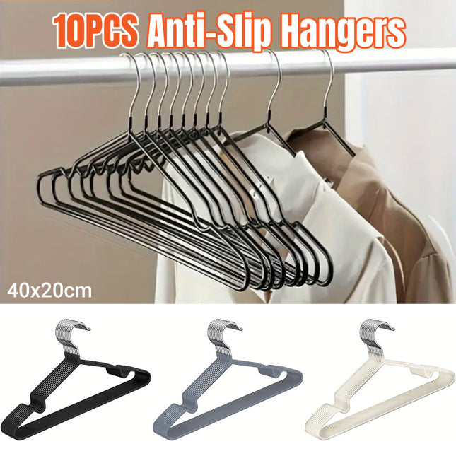 Clothes Hangers 10 Pack Anti Slip Plastic Hanger Clothes Rack Organizer