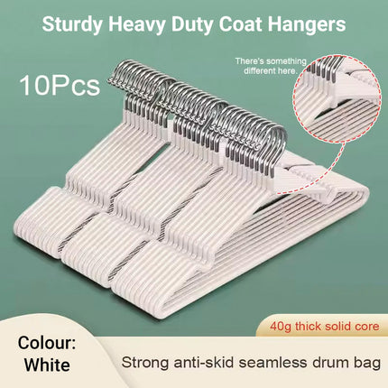 Clothes Hangers 10 Pack Anti Slip Plastic Hanger Clothes Rack Organizer