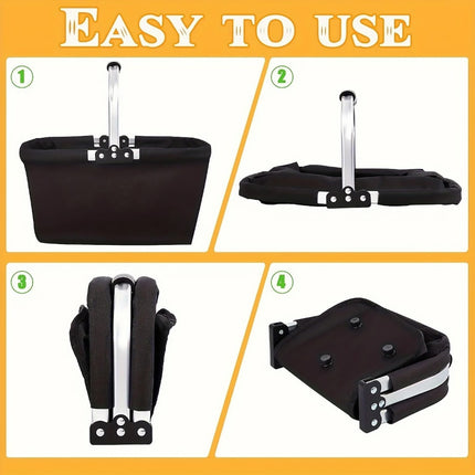 Foldable Insulated Picnic Basket Outdoor Portable Hamper for Camping Travel