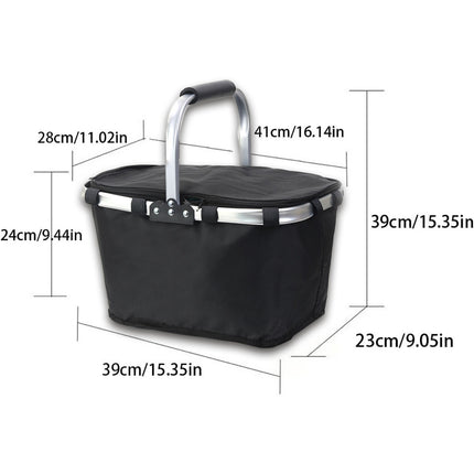Foldable Insulated Picnic Basket Outdoor Portable Hamper for Camping Travel
